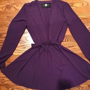 Long sleeve purple party dress